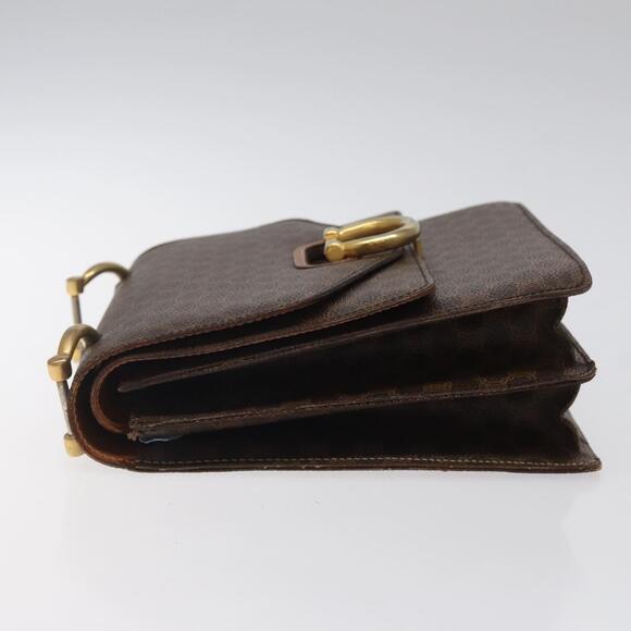 CELINE Macadam Canvas Hand Bag Pvc Leather Brown Gold - Picture 5 of 12